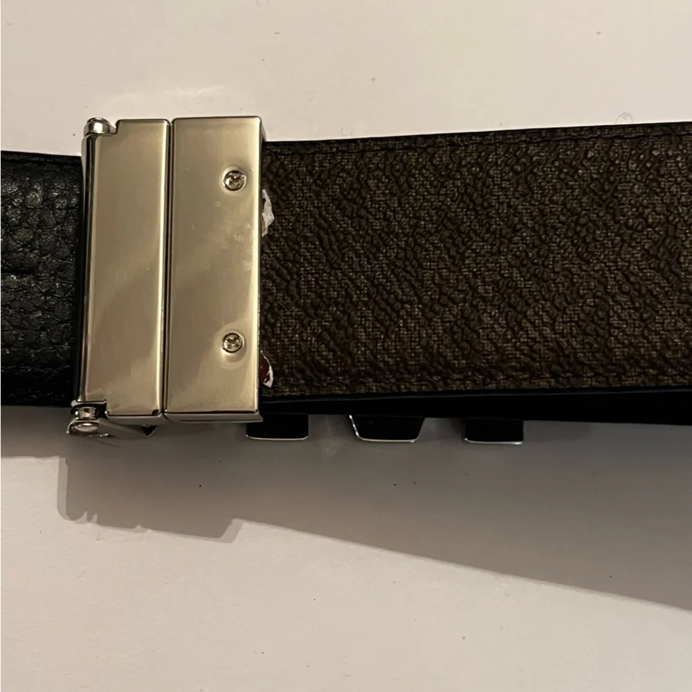 Michael Kors Logo and Leather Waist Belt (Brown / Chocolate) Large